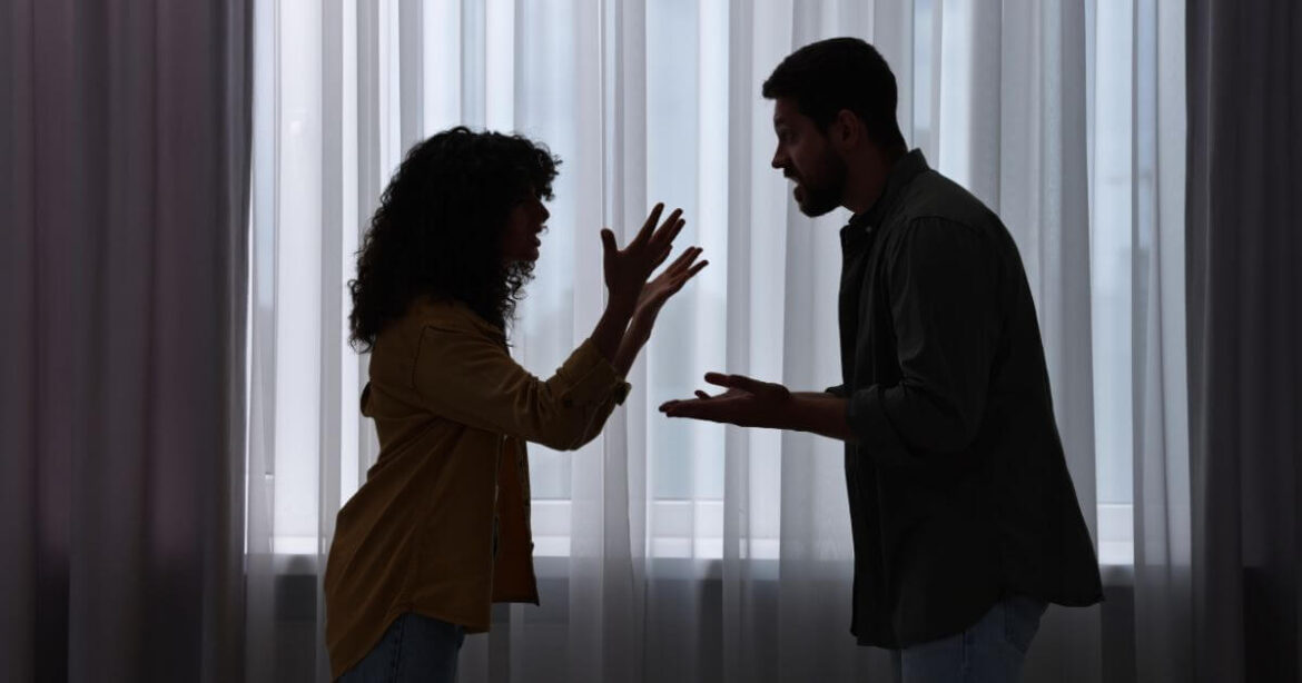 A couple arguing about the submissive topping from the bottom.