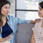 A woman rehearsing boundary scripts.