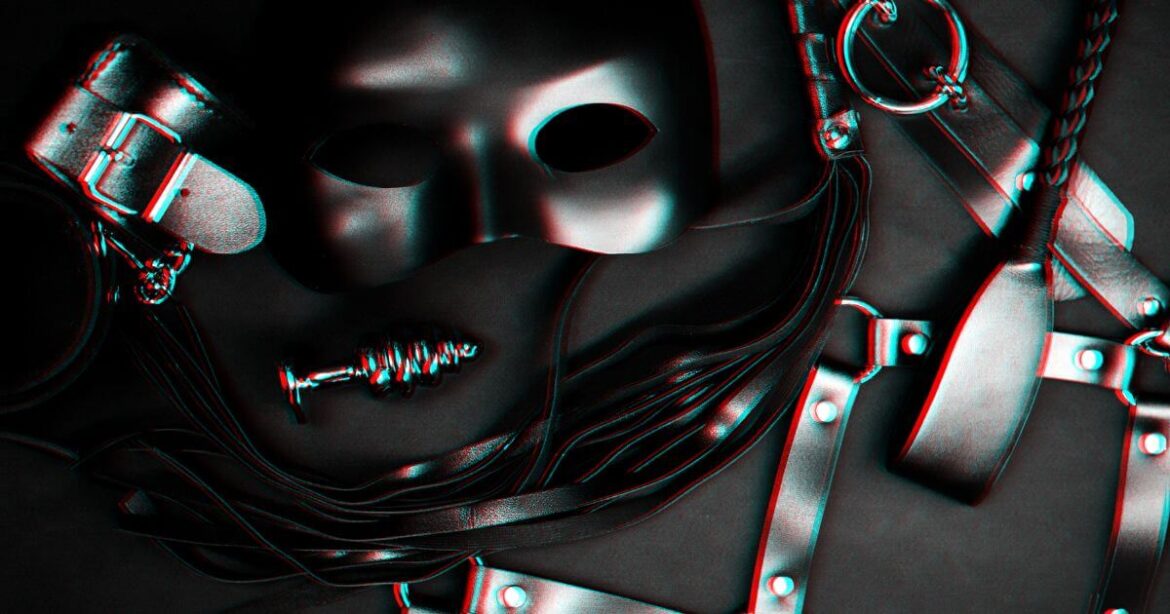 BDSM for beginners on a background with toys.